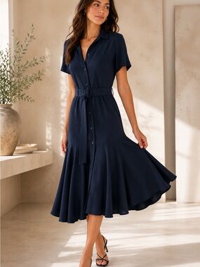 plus size boho chic dress Plus-Size Floral Maxi - Flowing, Feminine and Comfortable Women Perfect for holiday escapades Navy Blue Polka Dot Size:14/48 white homecoming dresses